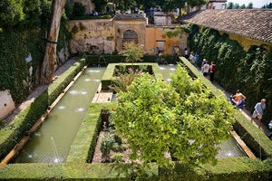 Alhambra Palace - (Generalife Market Garden),Granada, Spain. Begun in the early 14th century, redecorated in 1313-1324. Image and original data provided by Shmuel Magal, Sites and Photos