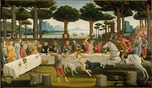 Sandro Botticelli, The Third Episode of the Story of Nastagio degli Onesti, 1483. (c) 2006, SCALA, Florence / ART RESOURCE, N.Y.