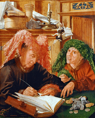 Marinus van Reymerswaele | Two Tax Collectors | c. 1540 | Image and original data provided by Erich Lessing Culture and Fine Arts Archives/ART RESOURCE, N.Y.; artres.com