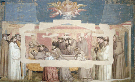 Giotto | Scenes from the Life of Saint Francis: Death of the Saint; c.1320 | Cappella Bardi ; Santa Croce ; Florence, Italy (c) 2006, SCALA, Florence / ART RESOURCE, N.Y.; scalarchives.com; artres.com