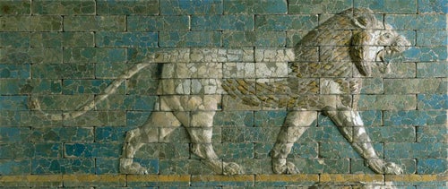 Two Panels with striding lions | 604-562 B.C. | Mesopotamia, Babylon | Image © The Metropolitan Museum of Art