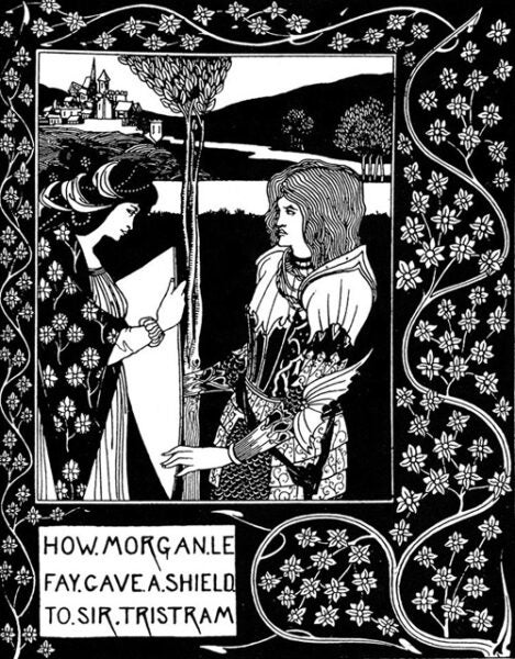 Aubrey Beardsley, Le Morte D'Arthur; "How Morgan Le Fay Gave a Shield to Sir Tristram", 1893. Image and catalog data provided by Allan T. Kohl, Minneapolis College of Art and Design