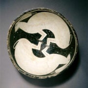 Late Pithouse; Classic Mimbres, Ceramic bowl; black on white rabbit figures interior; plain exterior, A.D. 800-1150. Peabody Museum of Archaeology and Ethnology