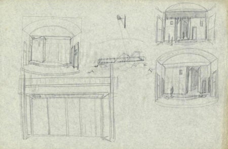 William Shakespeare, Julius Caesar; Set Sketch. Motley Collection of Theatre and Costume Design; UIUC Library.