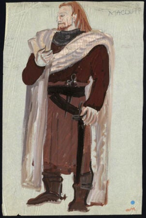William Shakespeare, Macbeth; Macduff, 1937. Motley Collection of Theatre and Costume Design; UIUC Library.