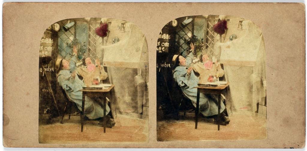 Hablot Knight Browne, The London Stereoscopic Company; The Ghost in the stereoscope; 1856 - 1859. Image and original data provided by Rijksmuseum: https://www.rijksmuseum.nl