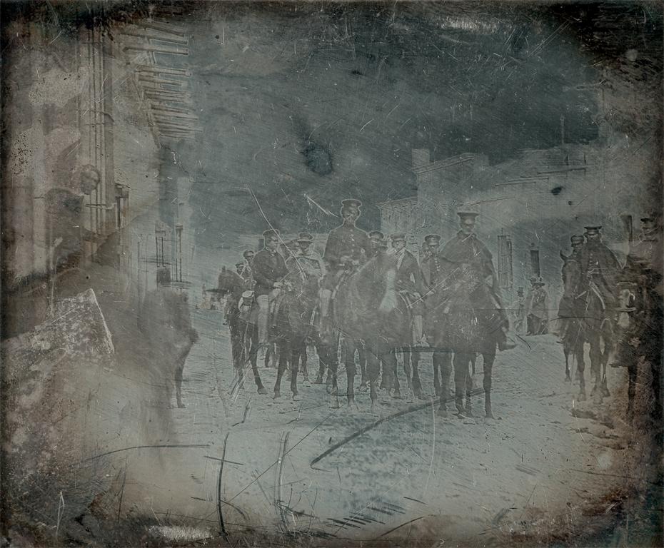 Unknown photographer, General Wool and staff in the Calle Real, Saltillo, Mexico, ca. 1847. Image courtesy of the Amon Carter Museum of American Art www.cartermuseum.org/collection