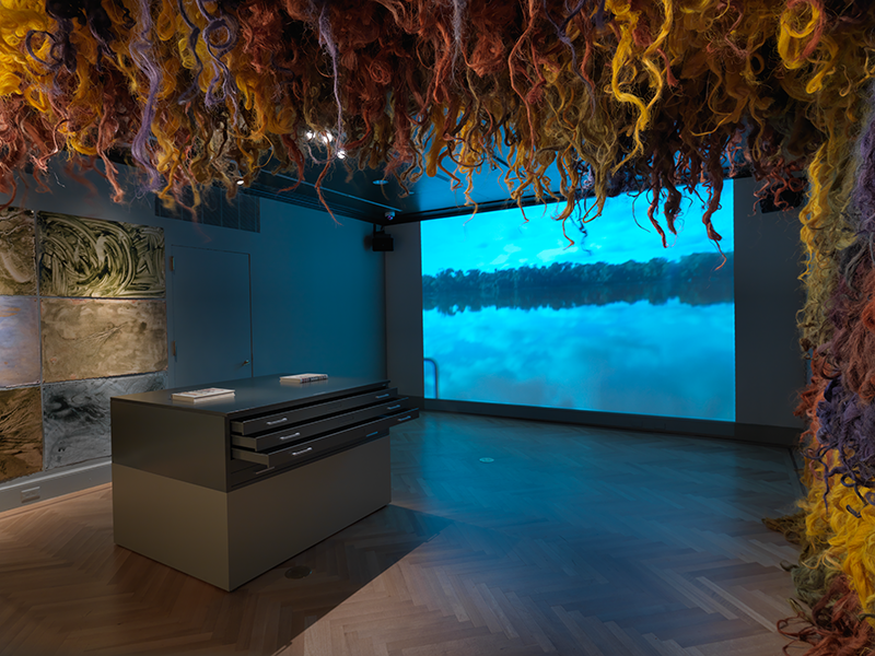 Waterweavers: The River in Contemporary Colombian Visual and Material Culture, Installation view; 2014. Image and original data contributed by Bard Graduate Center Gallery