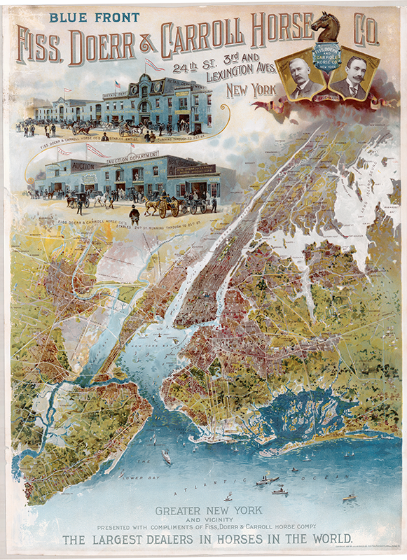 Blue Front Fiss, Doerr & Carroll Horse Co. - 24th St. and Lexington Ave. New York. Fiss, Doerr & Carroll Horse Co.1897. Persuasive Maps: PJ Mode Collection