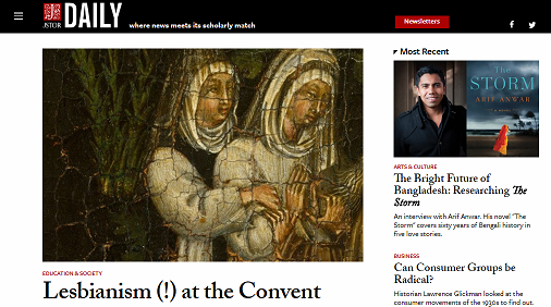 Screen capture of the new JSTOR Daily homepage