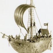 Nuremberg, Germany. Silver Gilt Ship Model. 17th Century. Image and data provided by the William Randolph Hearst Archive, B. Davis Schwartz Memorial Library, LIU Post