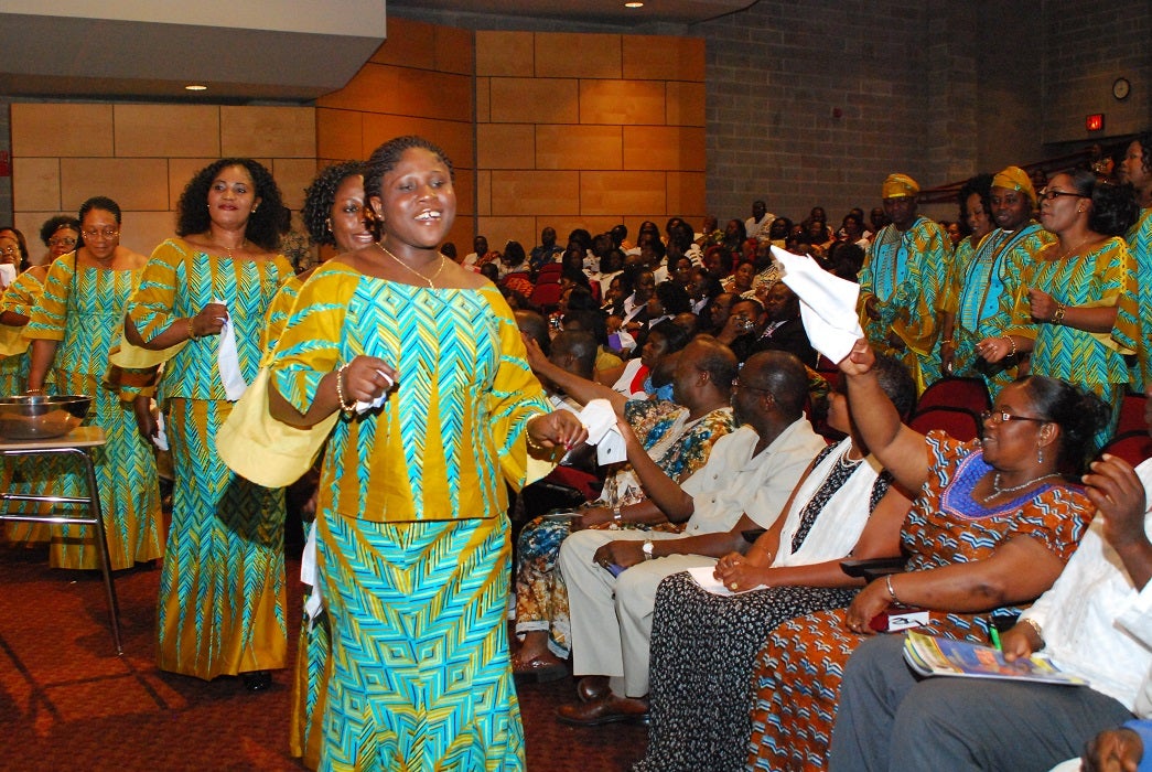 Bob Gore. Women singers march, Ghana Choir Festival. 2009. Image and data provided by Bob Gore.