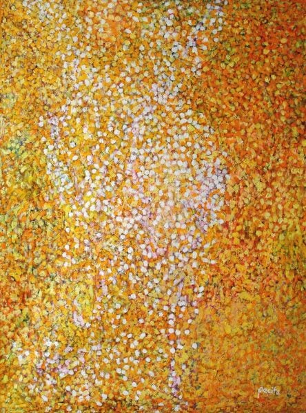 Pacita Abad. I have one million things to say. 2002. Oil, painted muslin cloth stitched on canvas. Image and data provided by © Pacita Abad Art Estate
