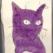 Andy Warhol, printed by Seymour Berlin, written by Charles Lisanby. 25 Cats Name[d] Sam and One Blue Pussy By Andy Warhol (book). Sam (illustration). Offset lithograph and watercolor on Mohawk paper. Artwork and Image © The Andy Warhol Foundation for the Visual Arts, Inc.