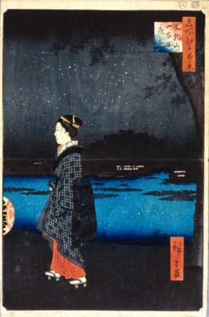 Utagawa Hiroshige. Matsuchiyama, San'ya Moat, Night Scene. 1857.