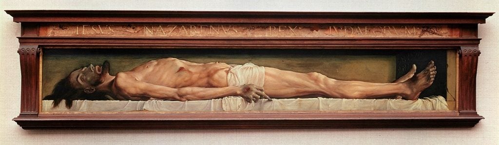Hans Holbein the Younger. Dead Christ, 1521-1522.
