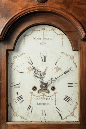 Caleb Bentley. Tall case clock (detail of face). C. 1792. Image and original data provided by Sterling and Francine Clark Art Institute