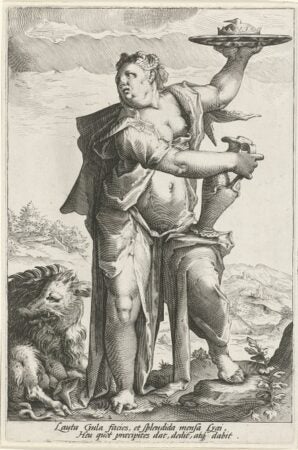 Jacob Matham, after Hendrick Goltzius. Gluttony (Gula), from series of The Sins. 1589