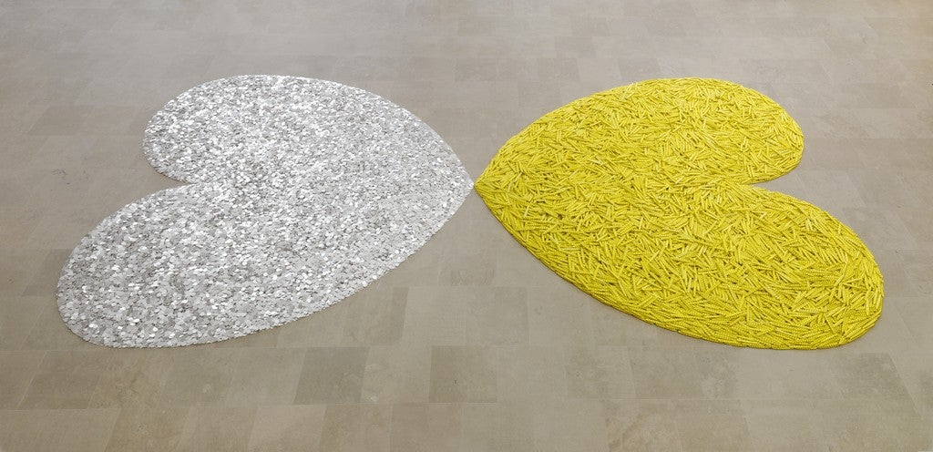 Katharina Fritsch. Herz mit Geld und Herz mit Ähren (Heart with Money and Heart with Wheat). 1998-1999.