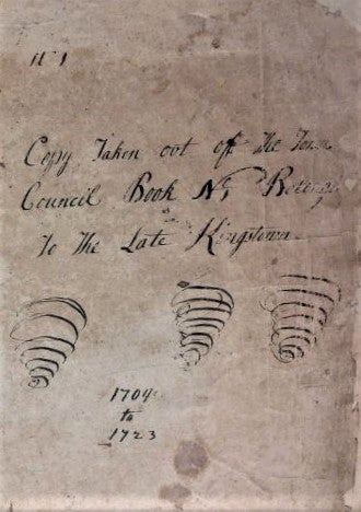 Page of book from South Kingstown Colonial Records