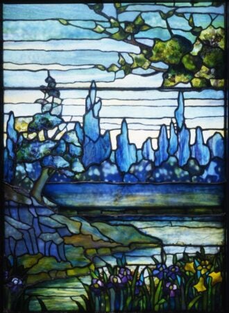 Frederick Wilson. Tiffany Studios. Good Shepherd with Landscape. 1909.