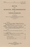 Revue des Sciences philosophiques et théologiques
