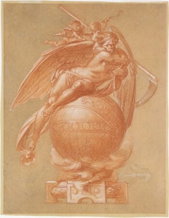 Albert-Ernest Carrier-Belleuse. Father Time on a Globe; design for a clock. 19th century