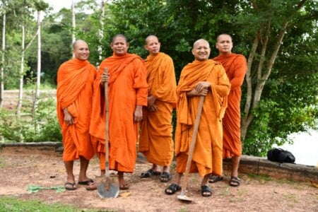 Angkor Wat, Tree Planting by Monks.