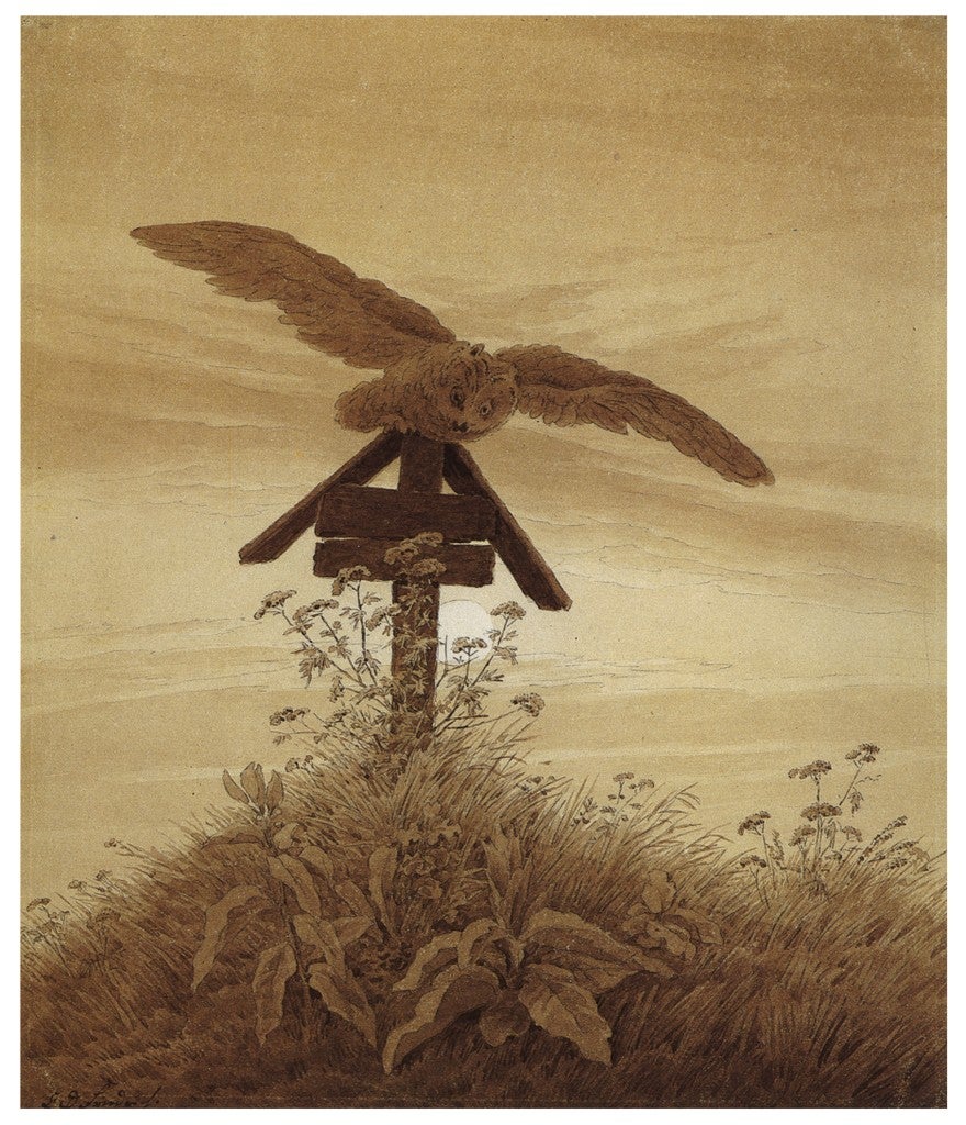 Caspar David Friedrich. Owl on a Grave. 1836-1837.