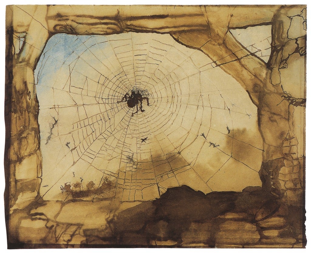 Victor Hugo. Vianden seen through a spider's web. 1871.