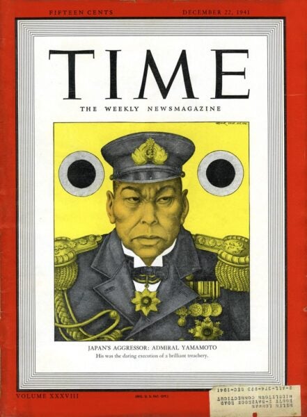 Illustration of Isoroku Yamamoto on the cover of Time magazine