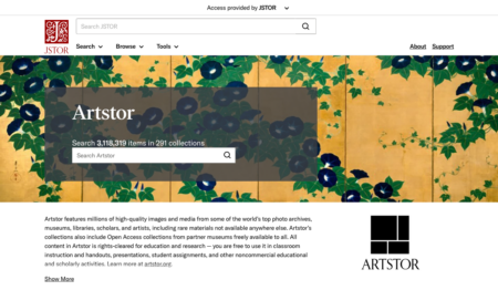 Screen capture of Artstor on JSTOR