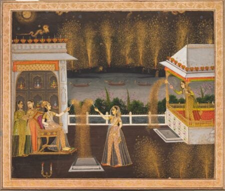 Ladies celebrating Diwali. C. 1760