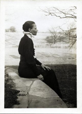 Unknown photographer. Elizabeth Prophet in Black and Landscape, 1935
