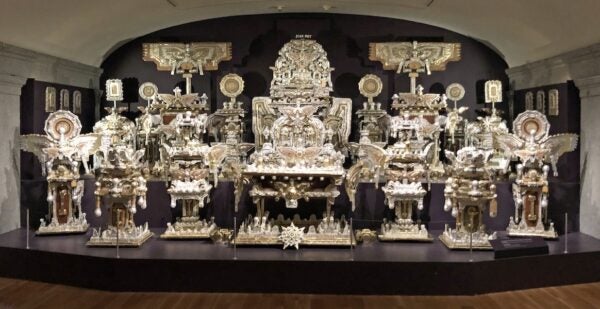 James Hampton. The Throne of the Third Heaven of the Nations' Millennium General Assembly, detail. c.1950-1964, mixed media. Image and data from the Smithsonian American Art Museum. Image and data from Society of Architectural Historians. Photograph © Dell Upton.