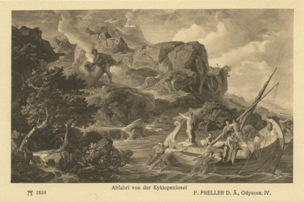 artwork depicted by Preller-Abfahrtvonder-ca1907-1914 (publication date)