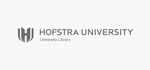 Logo of Hofstra University Library, featuring a stylized shield with the letter “H” and the text “Hofstra University – University Library.”