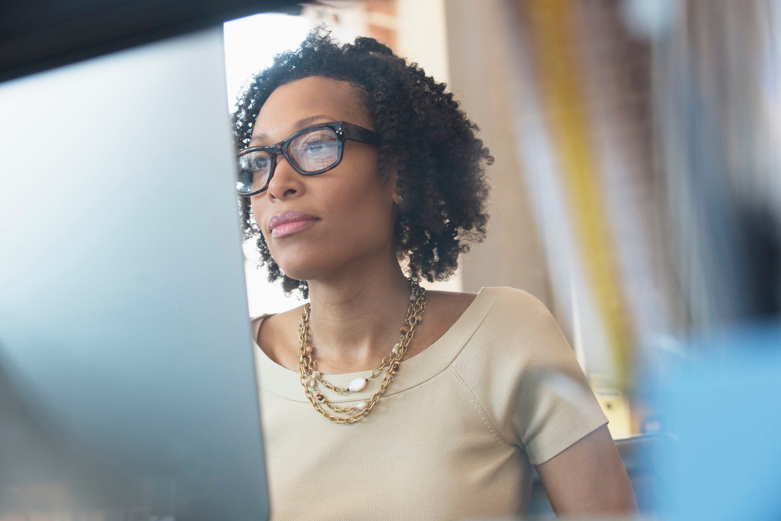 Businesswoman working at computer