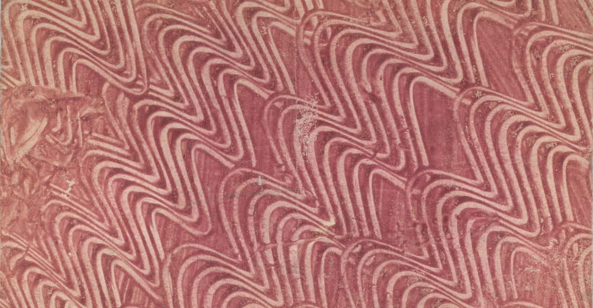 An abstract background of faint red with waves white lines rippling across.