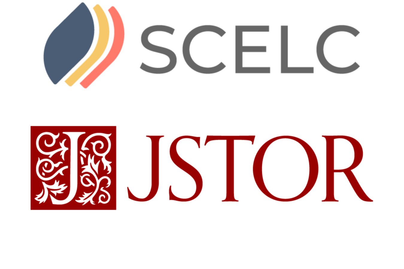 Logos of SCELC and JSTOR, representing their partnership.