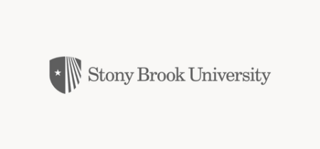 Stony Brook University logo with shield icon and text.