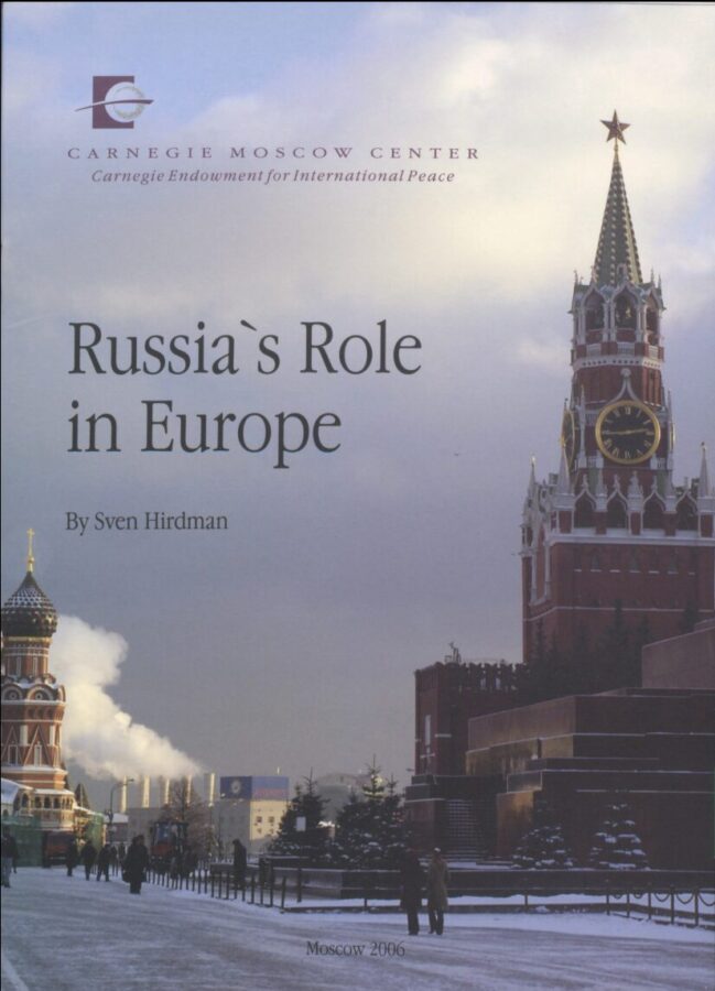 Book cover titled Russia’s Role in Europe with an image of a Kremlin tower.
