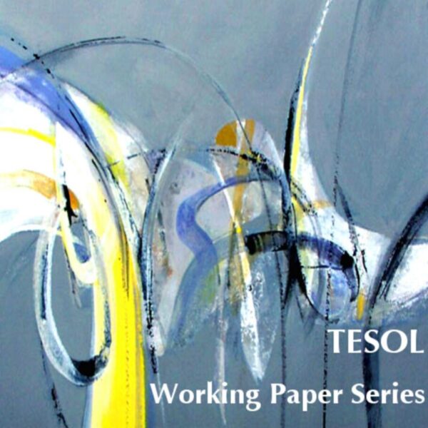 An abstract blue, yellow, and white design with the text ‘TESOL Working Paper Series.’