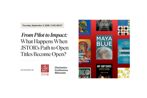 Webinar title with colorful books